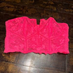 Victoria’s Secret barbiecore lace Bustier hot pink S bra